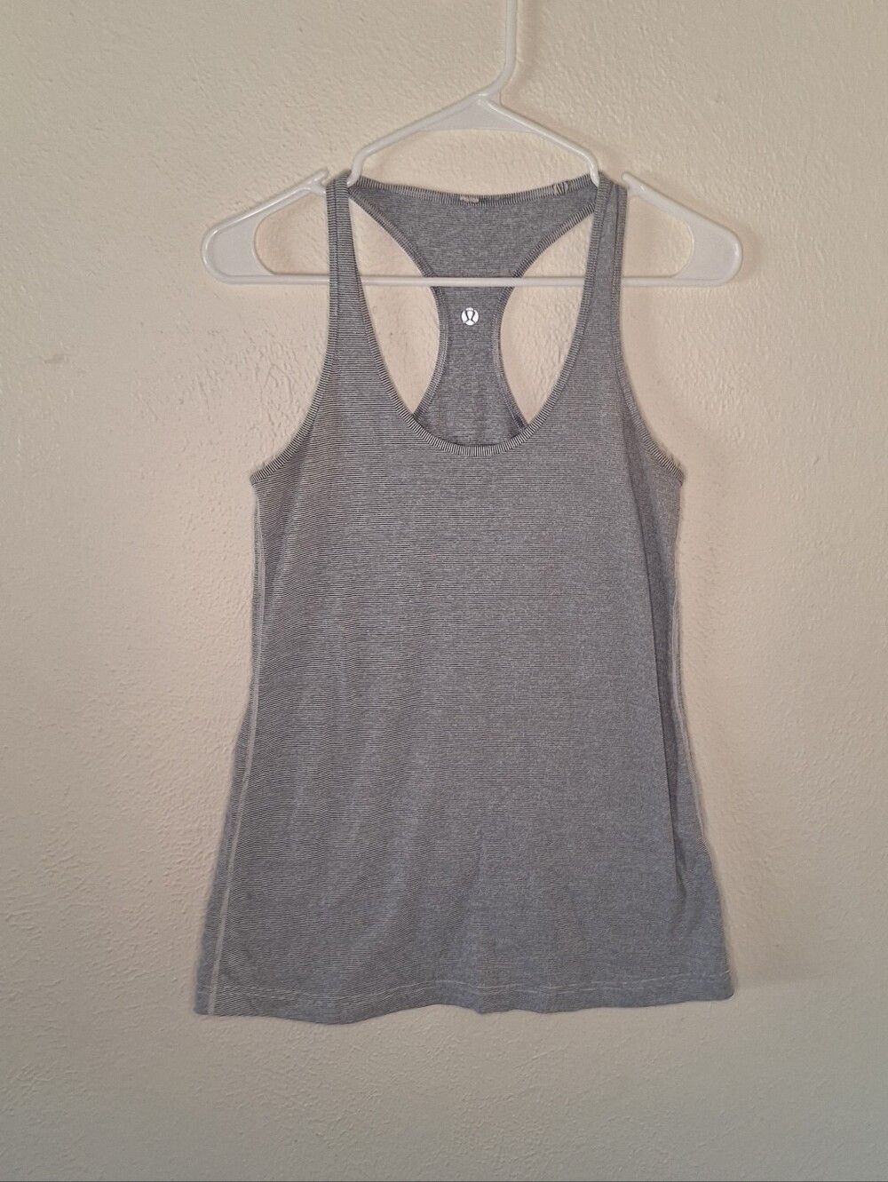 lululemon athletica Gray And White Racerback Tank - Medium
